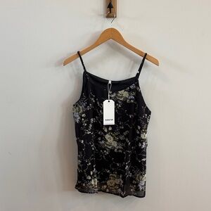 Floral Camisole in Black and Cream